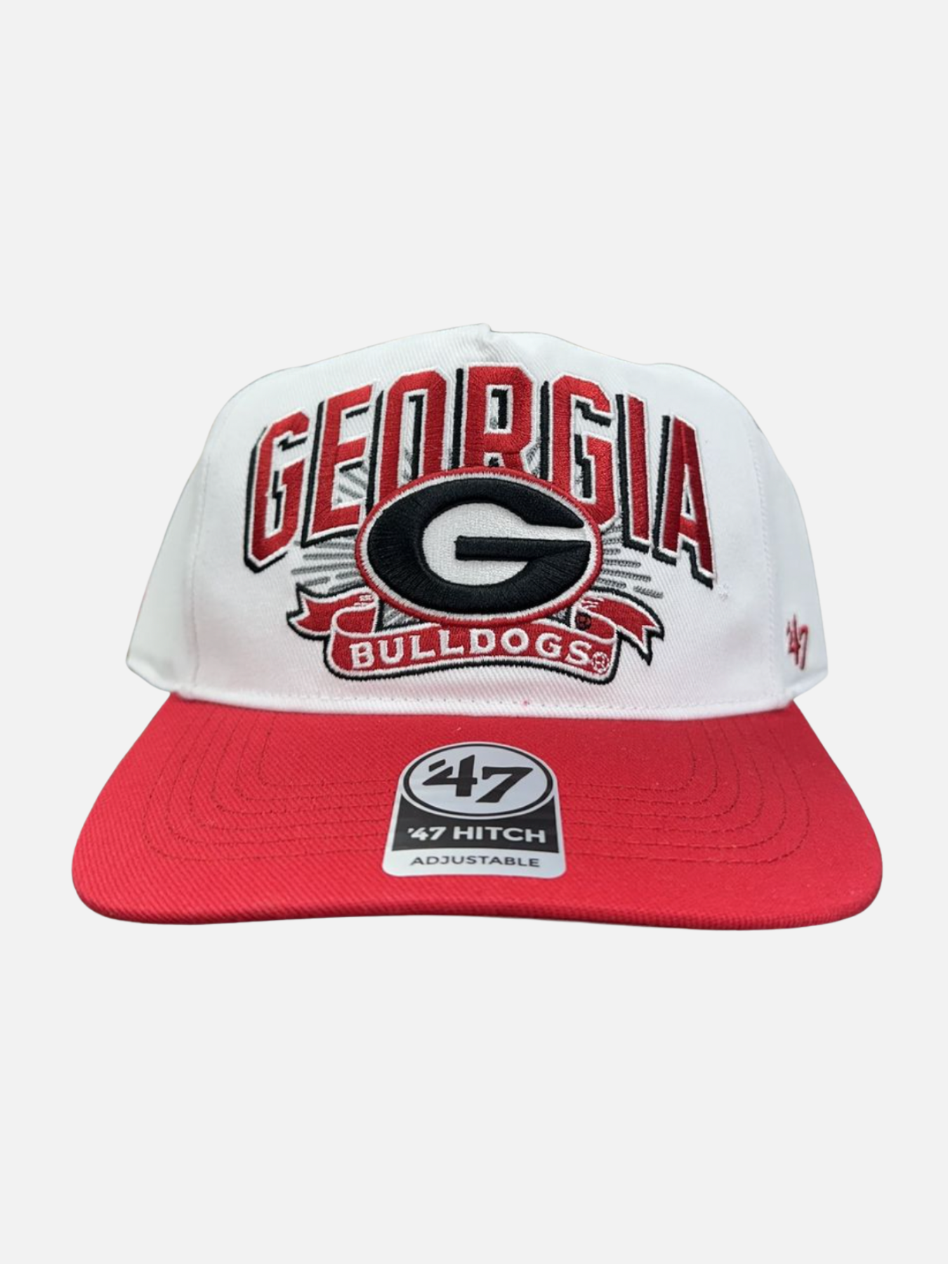 47 Brand Georgia Bulldogs Prime Play Hitch Hat White Red UGA Kempt Mens Shop Athens GA