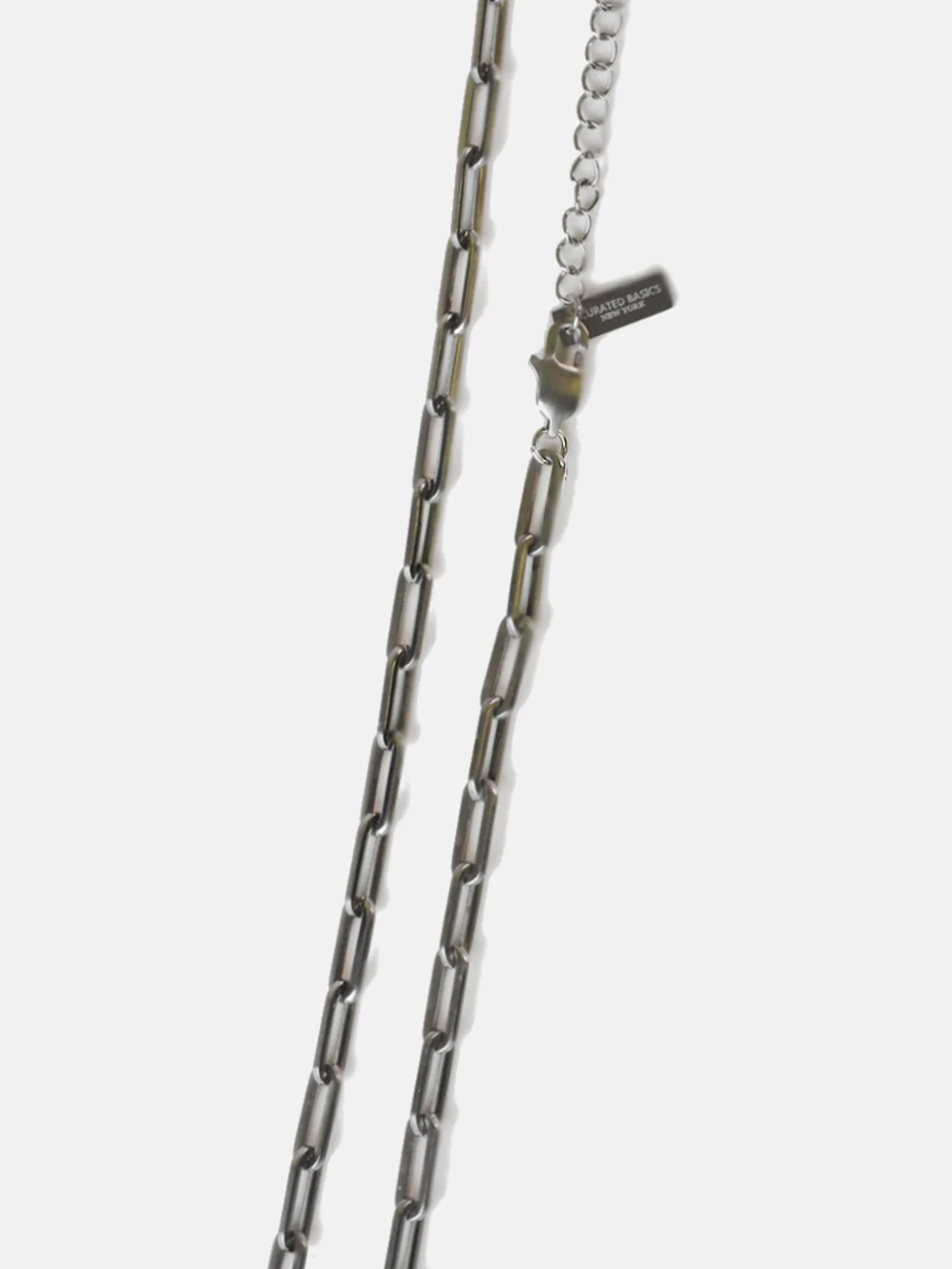 curated basics 3mm paper clip chain necklace stainless steel adjustable length kempt athens ga georgia men's clothing store