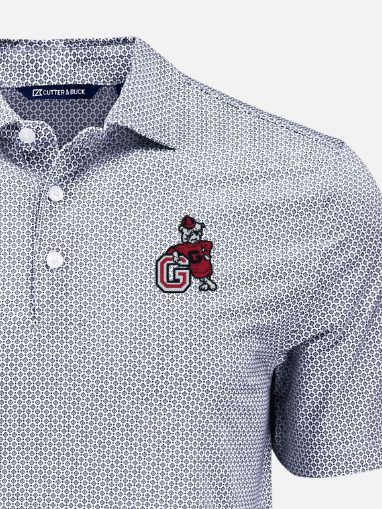 Georgia Bulldogs Performance Dot Print Polo Golf Polo Leaning Dawg Athens Georgia Mens Clothing Kempt Shop UGA