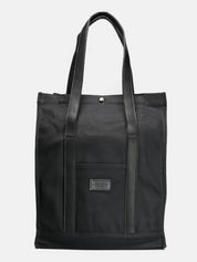 Curated Basics Black Canvas Tote Cotton Bag Pocket Button Closure Men’s Bags for Travel Daily Use Gifts for Guys Athens GA Georgia Kempt Menswear Store Near Me