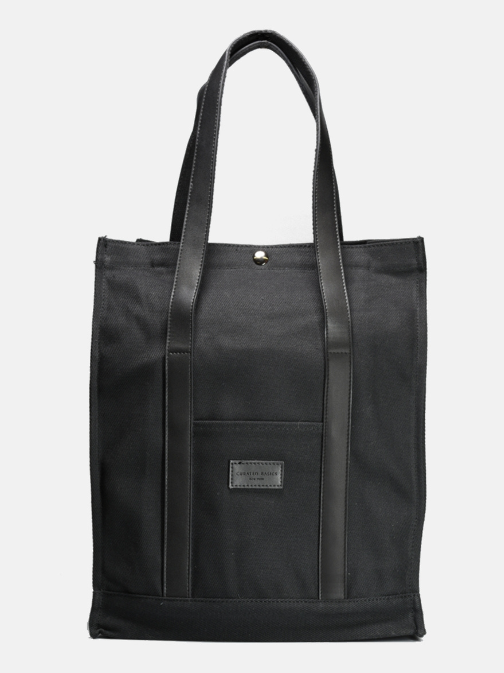 Curated Basics Black Canvas Tote Cotton Bag Pocket Button Closure Men’s Bags for Travel Daily Use Gifts for Guys Athens GA Georgia Kempt Menswear Store Near Me