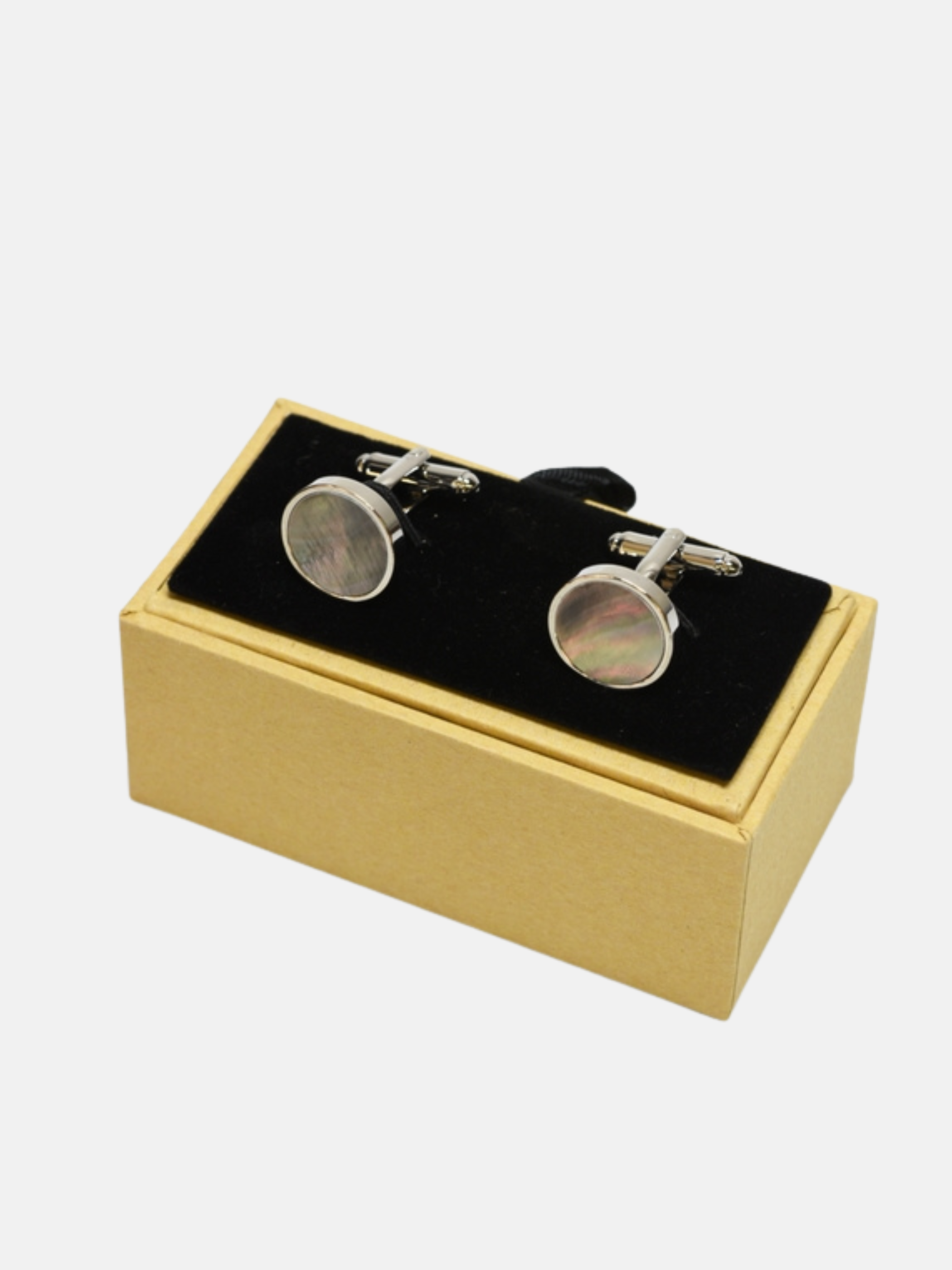 Curated Basics Black Pearl Steel Cufflinks Formalwear Accessories for Men Athens GA Georgia Kempt Menswear Store Near Me