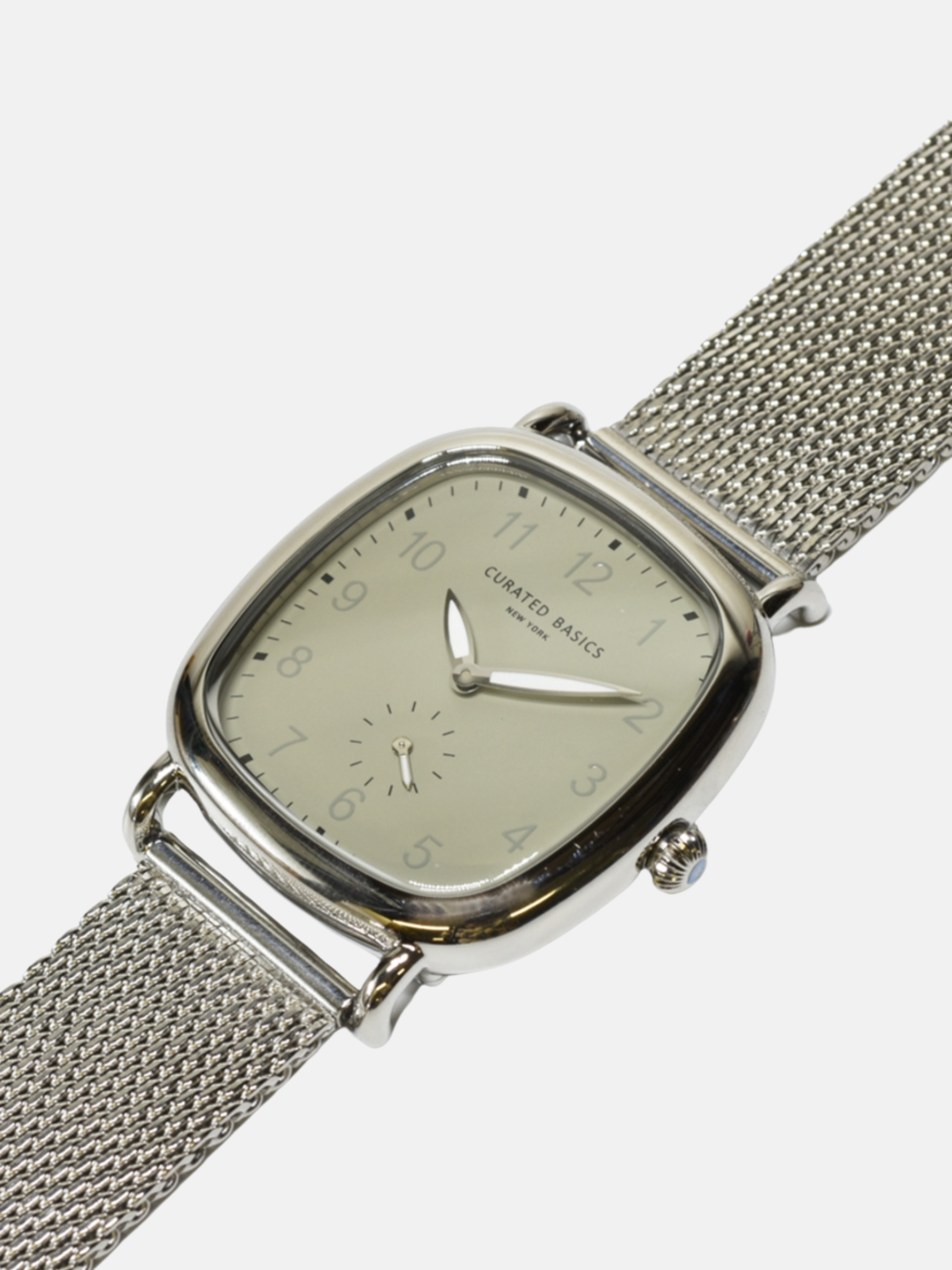 Curated Basics The Tank 2.0 Stone Watch Steel Mesh Mens Clock Jewelry Accessories Clothing Store Kempt Athens Georgia