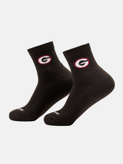 Del Campo UGA Georgia G Dawgs Bulldogs Black White Logo Socks Athletic Athens Kempt Menswear Store Near Me Accessories