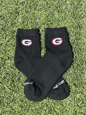 Del Campo UGA Georgia G Dawgs Bulldogs Black White Logo Socks Athletic Athens Kempt Menswear Store Near Me Accessories