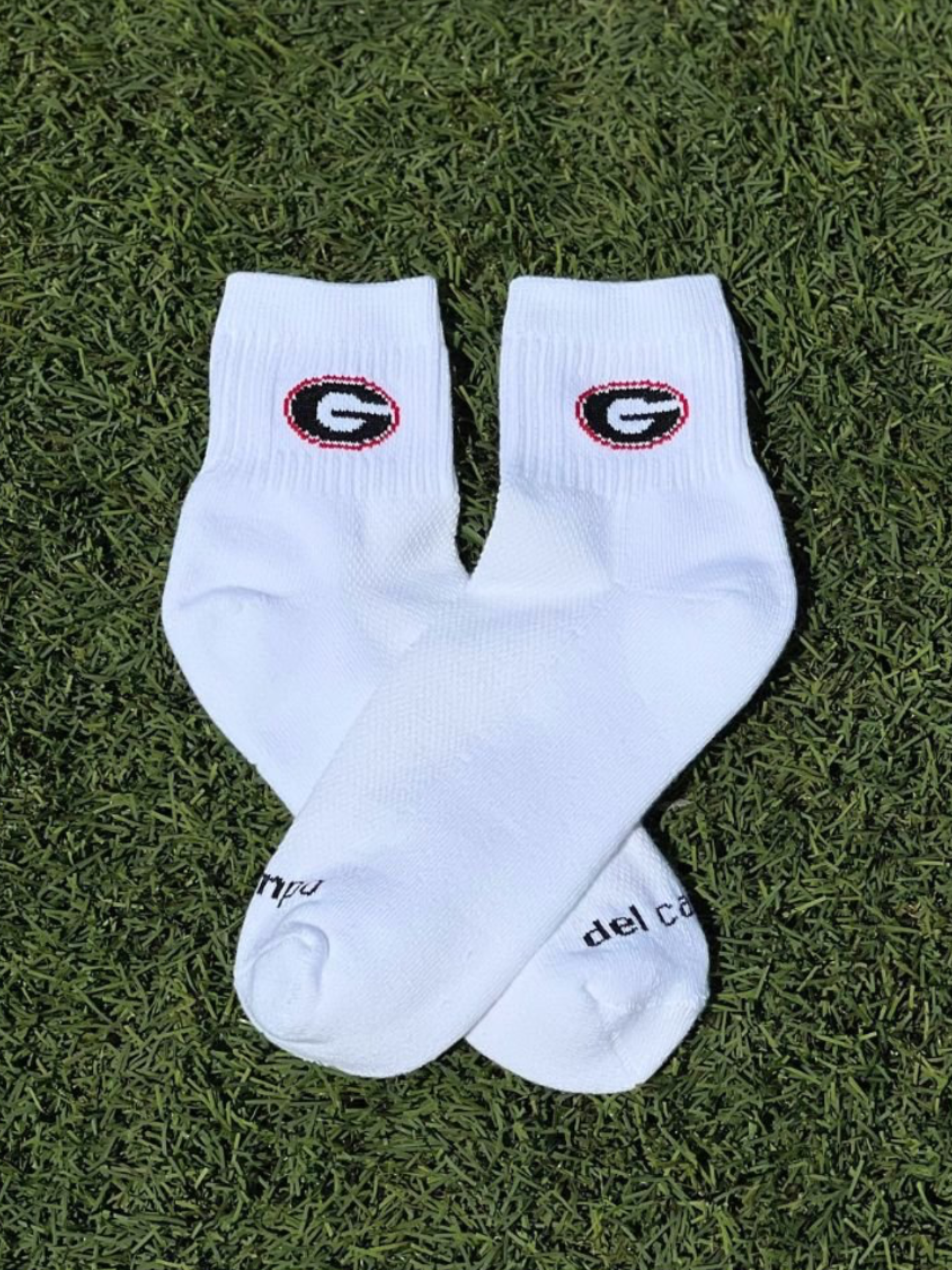 Del Campo UGA Georgia G Dawgs Bulldogs Black White Logo Socks Athletic Athens Kempt Menswear Store Near Me Accessories