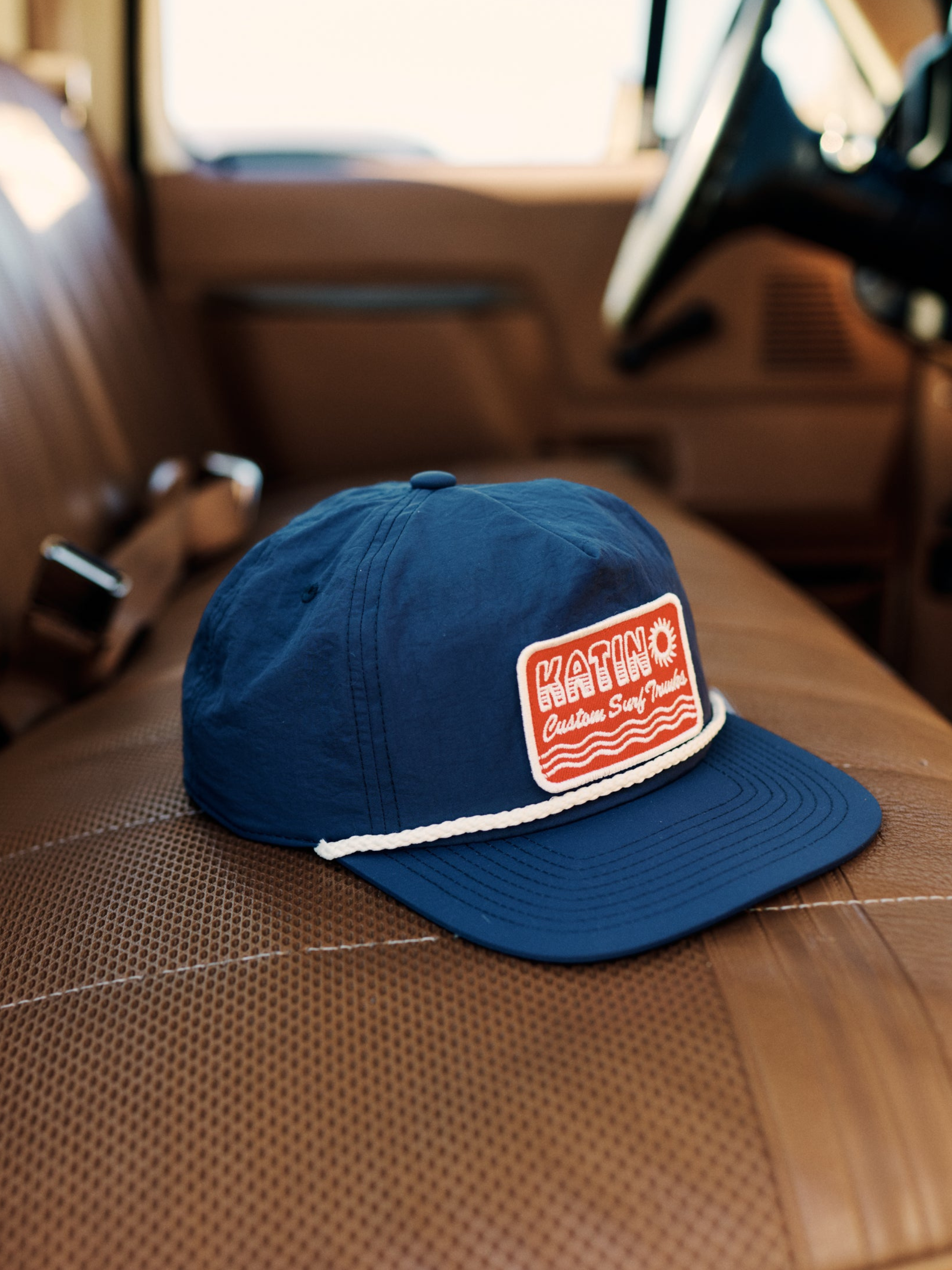 Katin Aquatics Hat Washed Blue Red Lettering White Cord Men’s Summer Accessories for Men Athens GA Georgia Kempt Menswear Store Near Me