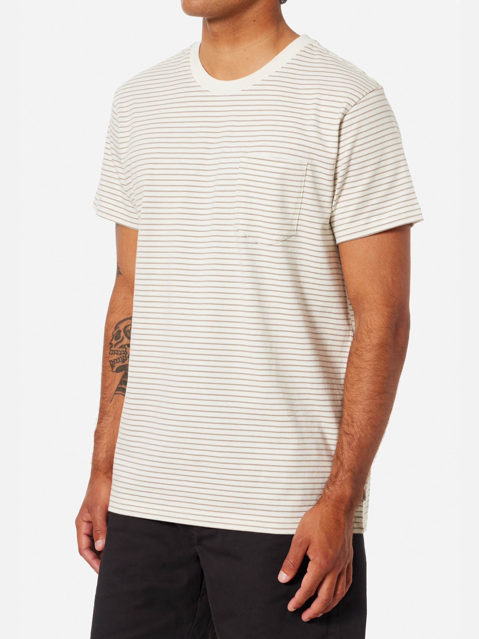 Katin Finley Front Pocket Tee Striped T-Shirt Men’s Summer Tops for Men Knit Shirt Vapor Gray Pattern Athens GA Georgia Kempt Menswear Store Near Me