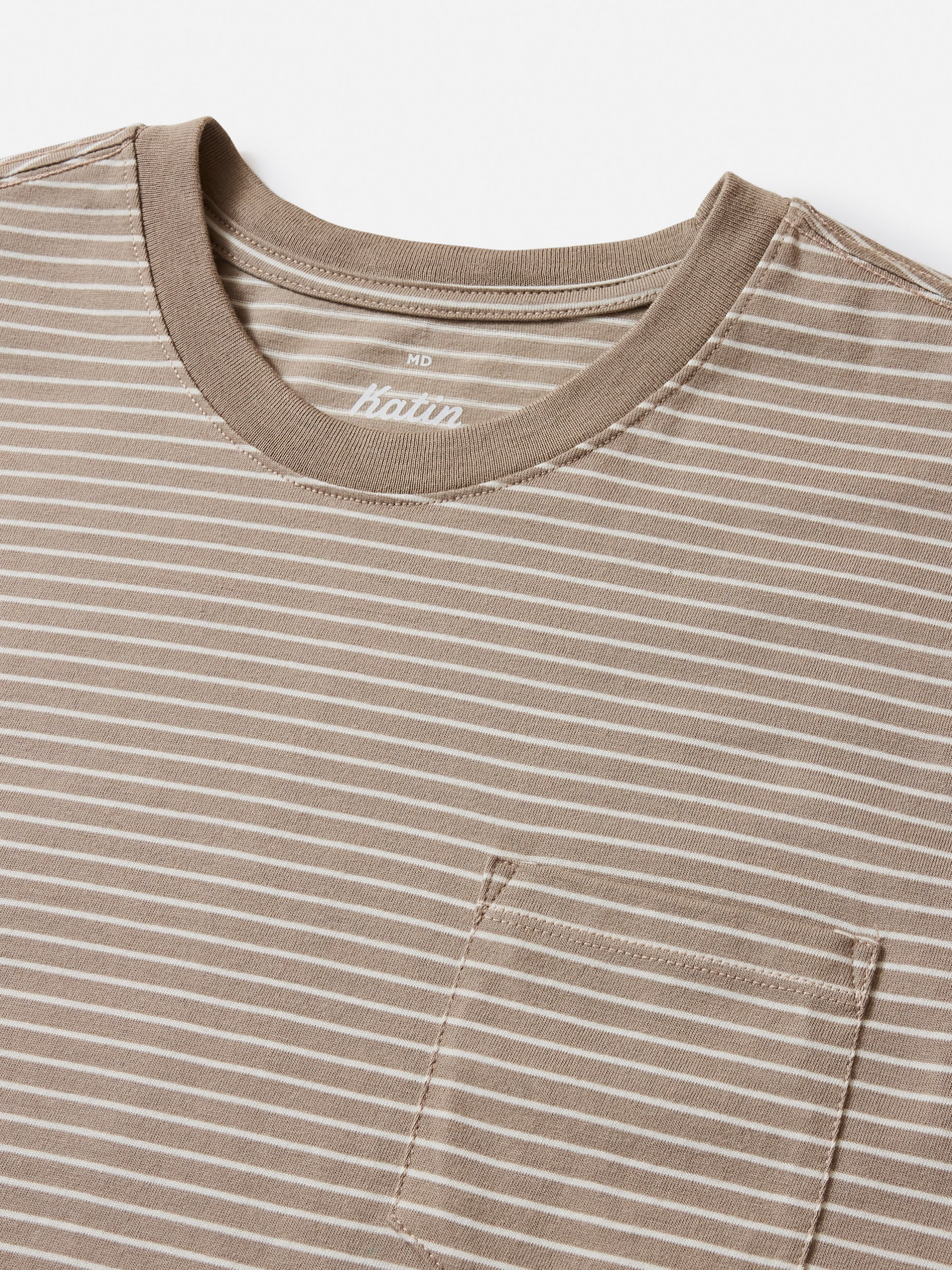 Katin Finley Pocket Tee Vintage Khaki Stripe Taupe Men’s T-Shirt Tops for Men Athens GA Georgia Kempt Menswear Store Near Me