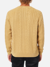 Katin Fisherman Cable Knit Sweater Driftwood Yellow Gold LS Long Sleeve Winter Wear for Men Athens GA Georgia Kempt Menswear Store Near Me