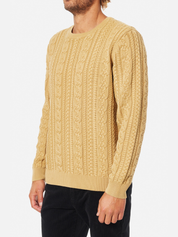 Katin Fisherman Cable Knit Sweater Driftwood Yellow Gold LS Long Sleeve Winter Wear for Men Athens GA Georgia Kempt Menswear Store Near Me