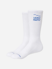 Katin Locals Socks Accessories White Blue Letters Athens GA Georgia Kempt Menswear Store Near Me