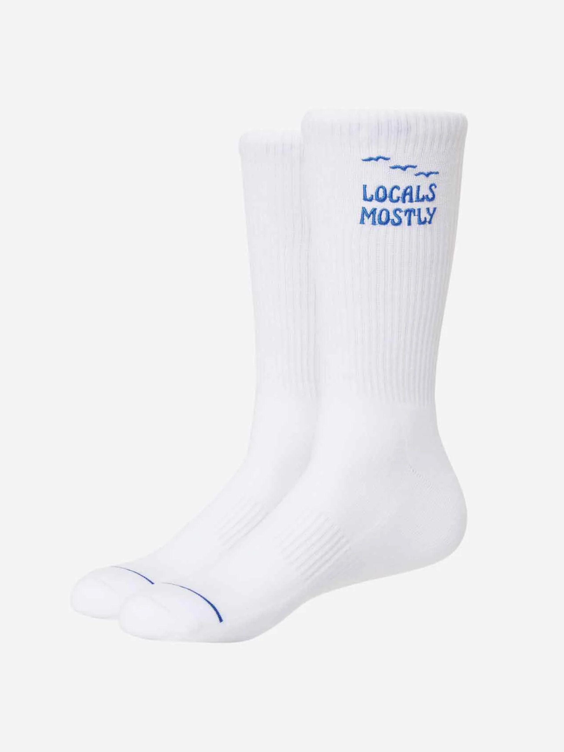 Katin Locals Socks Accessories White Blue Letters Athens GA Georgia Kempt Menswear Store Near Me