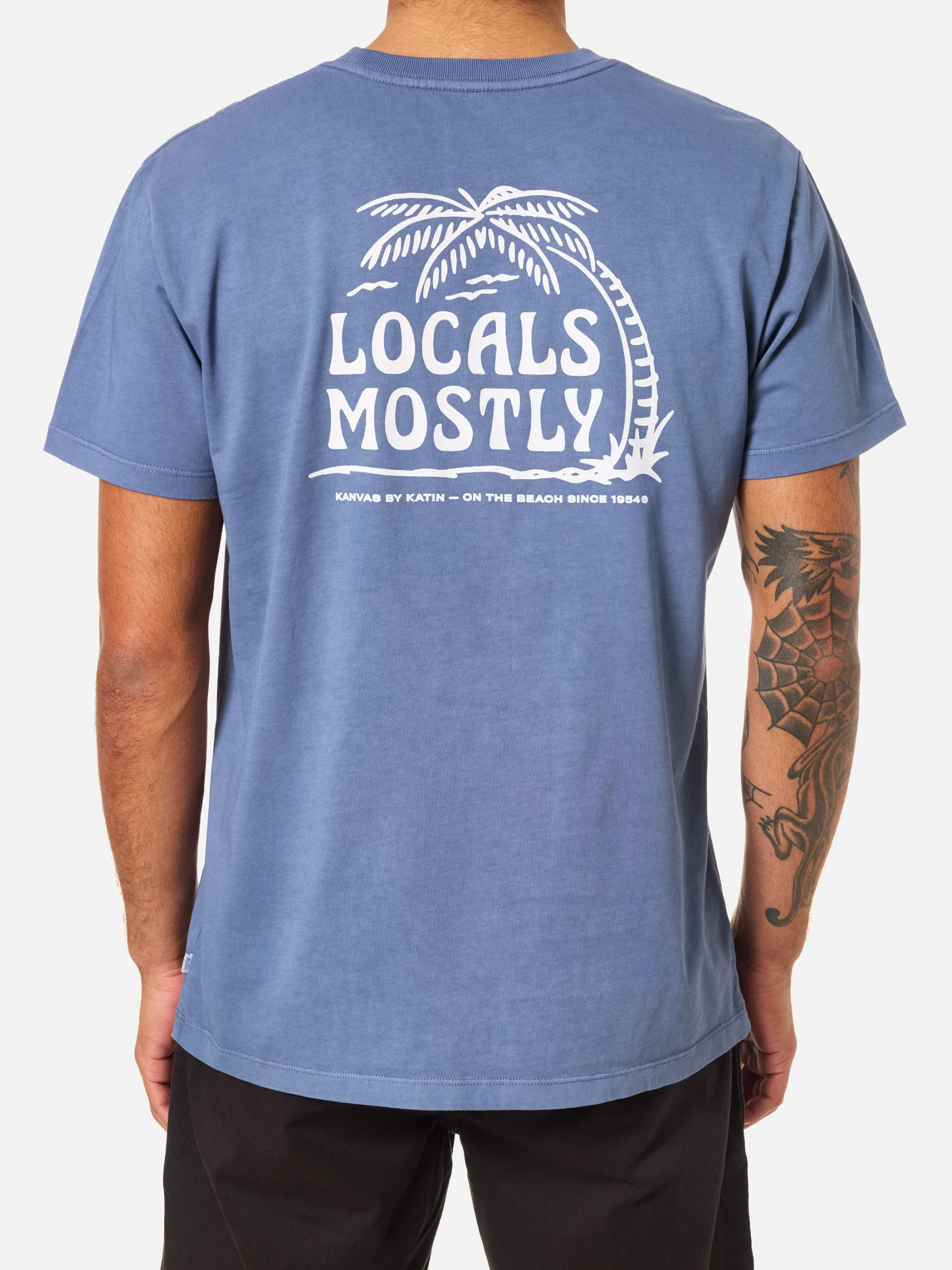 Katin Locals Tee Graphics Graphic T-Shirt Men’s Tops Summer for Men Blue Pigment Dye Athens GA Georgia Kempt Menswear Store Near Me