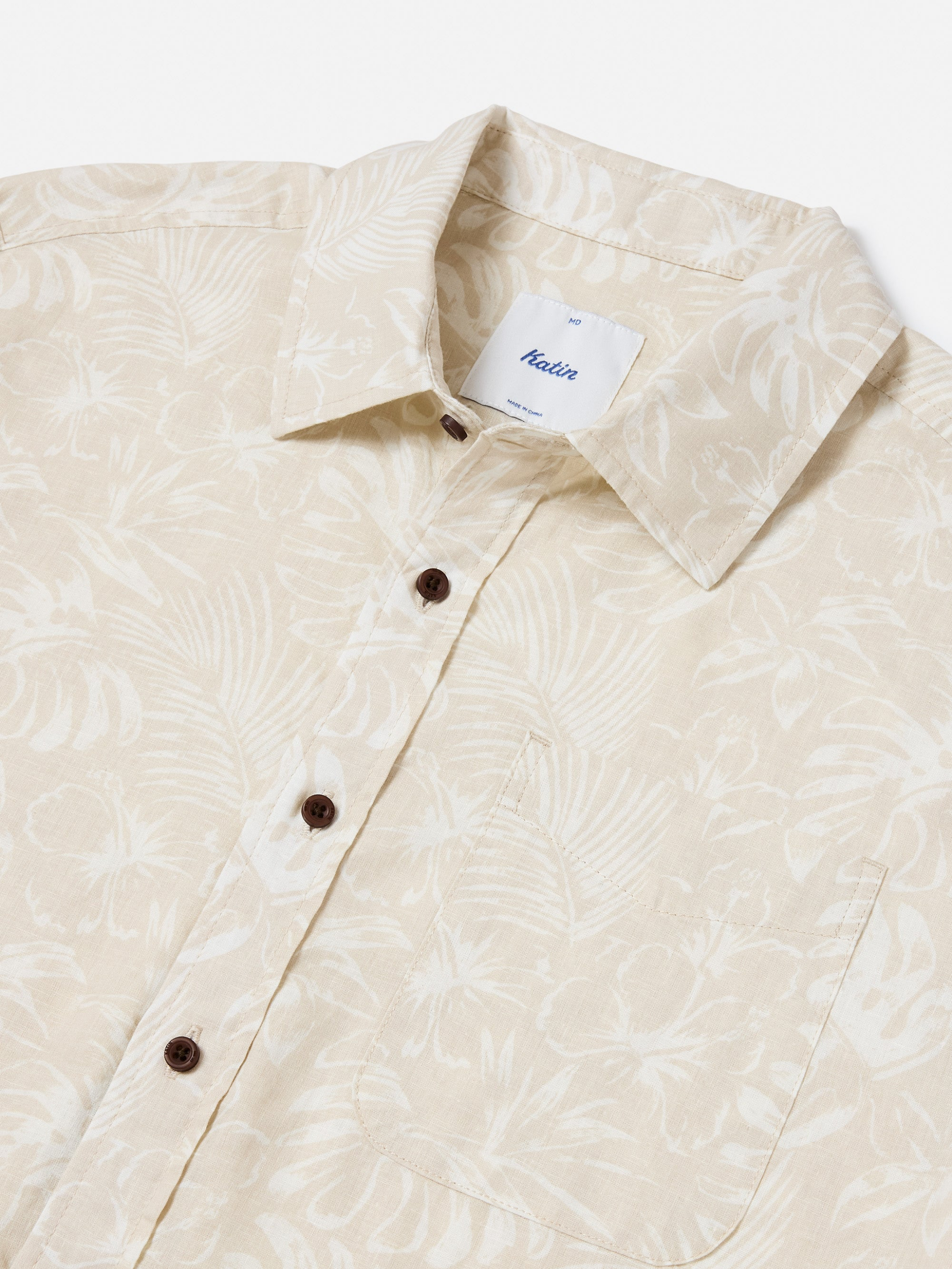 Katin Moco Shirt Floral Print White Cream Button Up Collared Shirt for MenMen’s Tops Athens GA Georgia Kempt Menswear Store Near Me Spring Summer