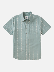 Katin Zenth Shirt Lago Blue Green Printed Design Button Up SS Short Sleeve Collared Top for Men Men’s Tops Summer Spring Athens GA Georgia Kempt Menswear Store Near Me