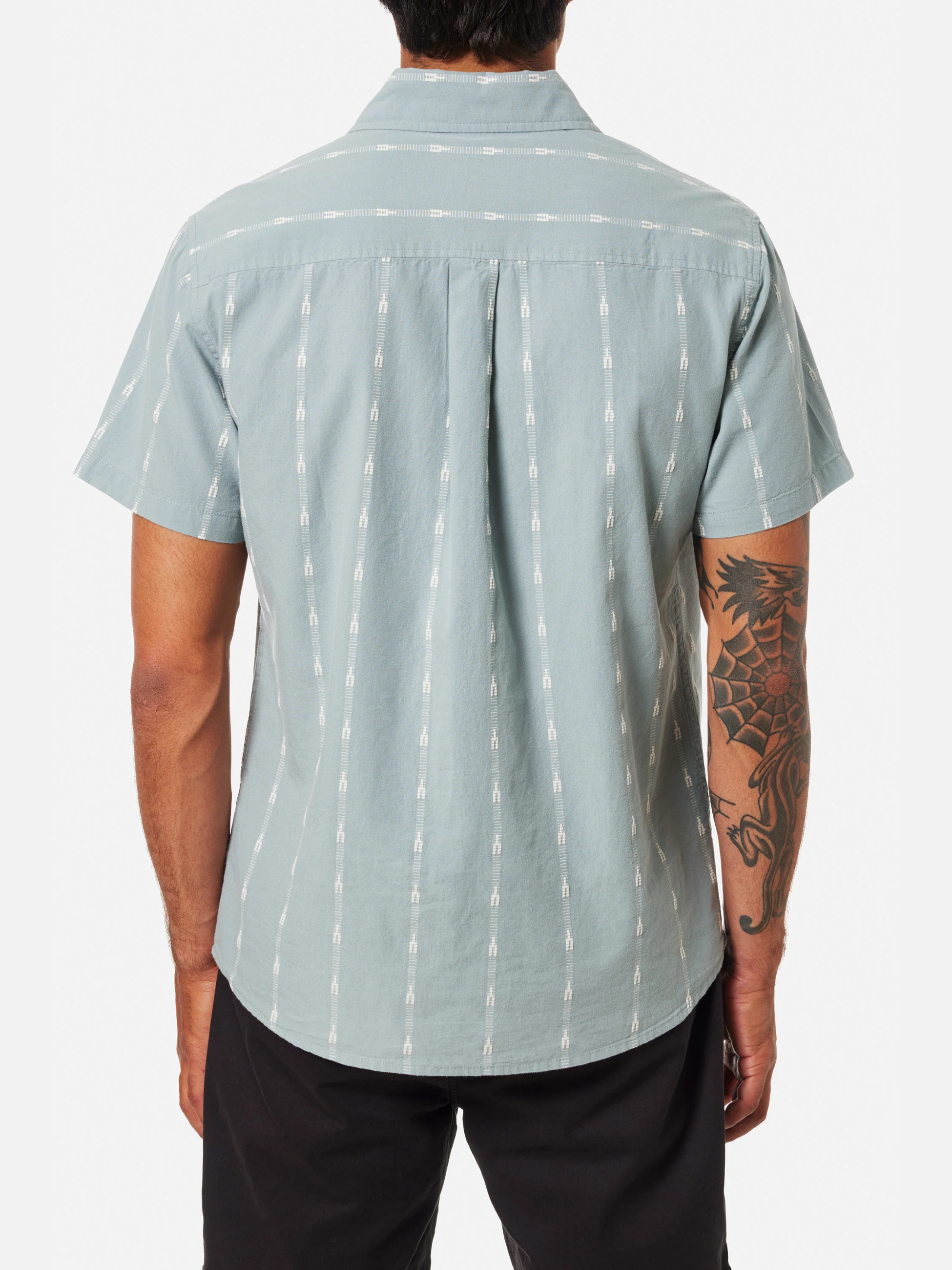 Katin Zenth Shirt Lago Blue Green Printed Design Button Up SS Short Sleeve Collared Top for Men Men’s Tops Summer Spring Athens GA Georgia Kempt Menswear Store Near Me