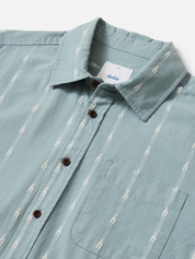 Katin Zenth Shirt Lago Blue Green Printed Design Button Up SS Short Sleeve Collared Top for Men Men’s Tops Summer Spring Athens GA Georgia Kempt Menswear Store Near Me