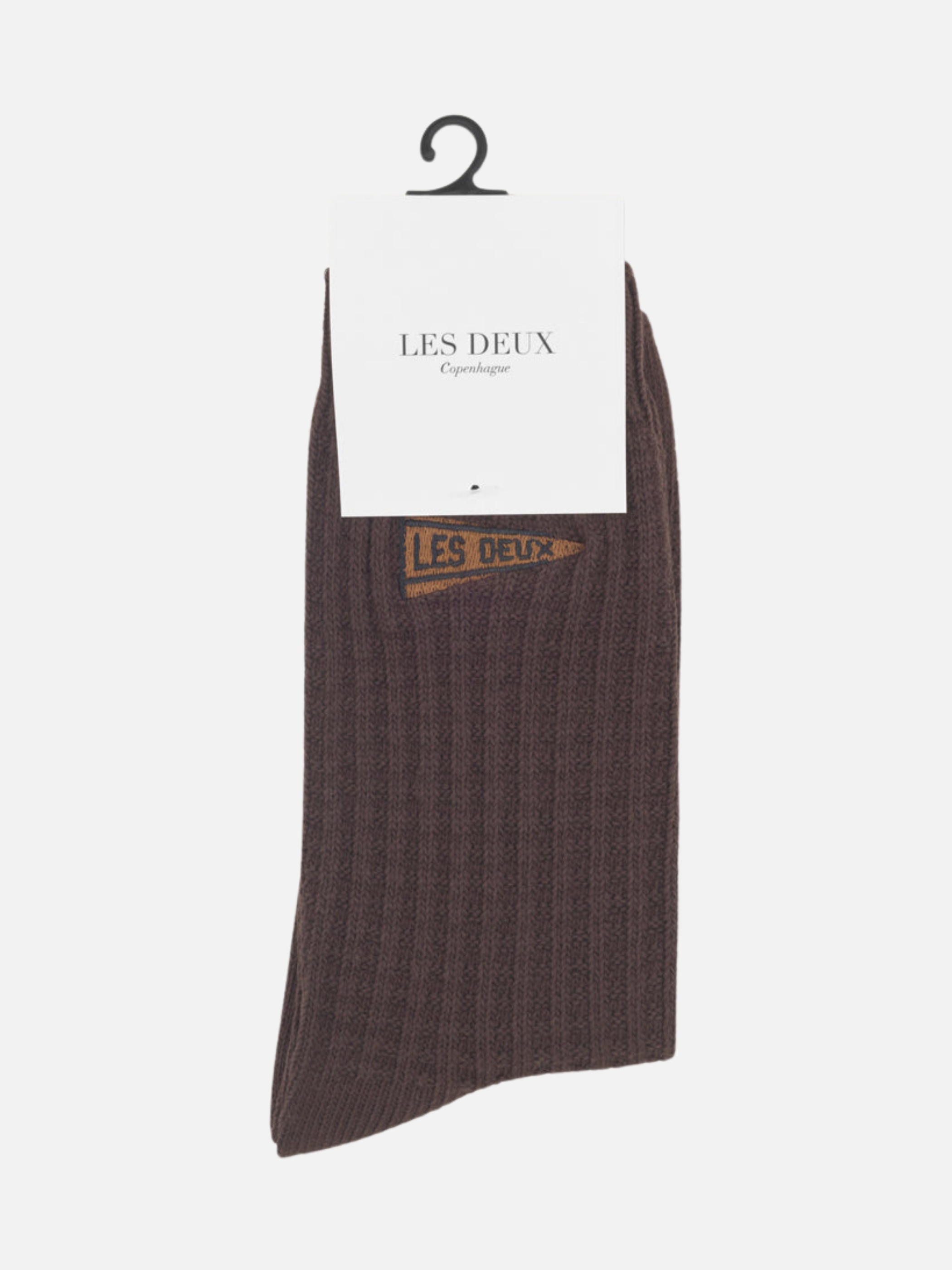 Les Deux Flag Waffle Knit Socks Brown and Cream Delicioso Men’s Accessories for Men Texture Athens GA Georgia Kempt Menswear Store Me