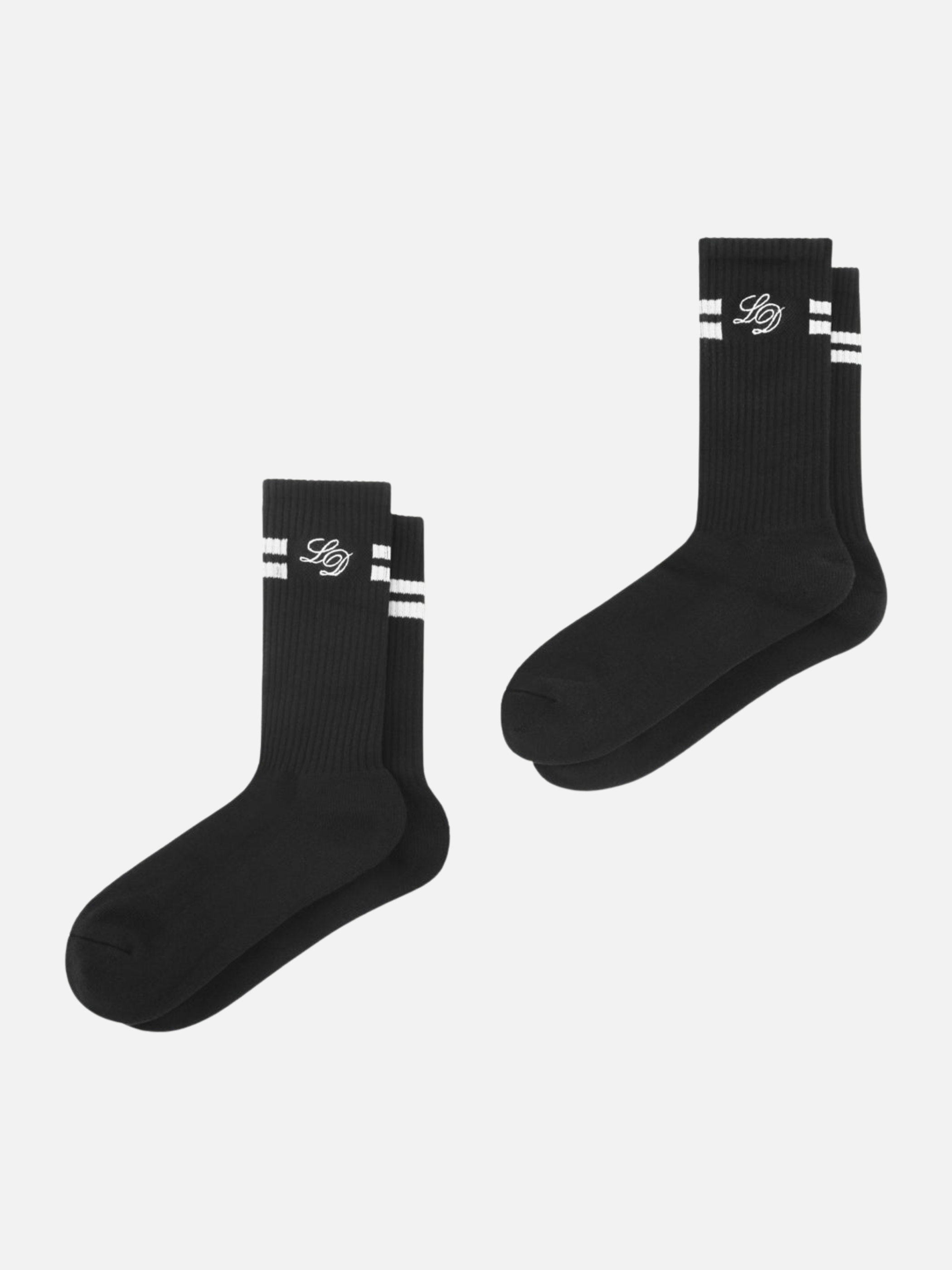 Les Deux Brand LD Embroidered Half Terry Socks Black Two Pack Gifts Accessories for Men Athens GA Georgia Kempt Menswear Store Near Me