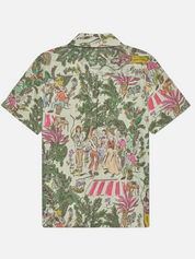 Les Deux Lukas AOP Dancing Shirt SS Short Sleeve Printed Top Unique Pattern Oil Green Summer Men’s Tops for Men Athens GA Georgia Kempt Menswear Store Near Me