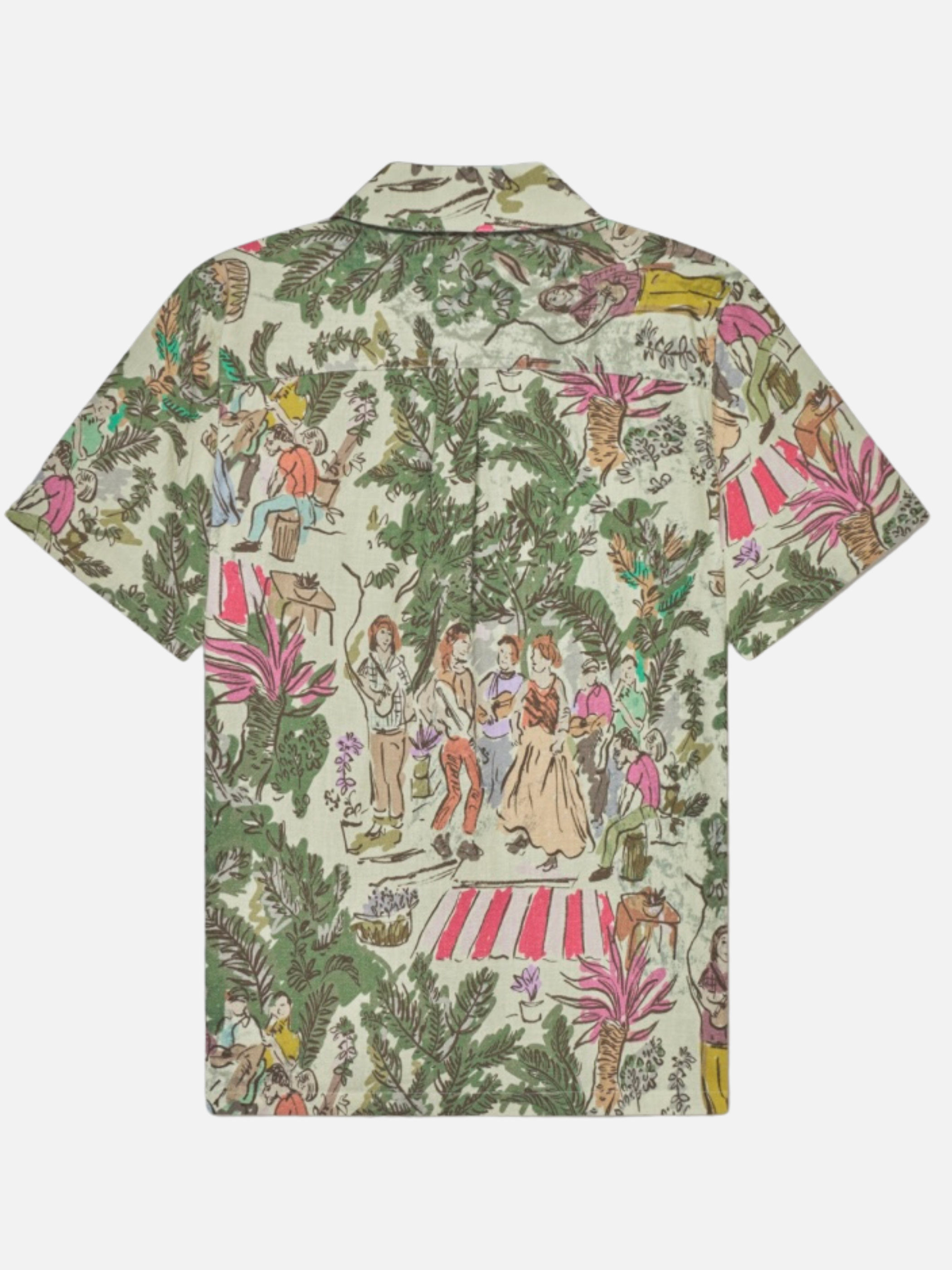 Les Deux Lukas AOP Dancing Shirt SS Short Sleeve Printed Top Unique Pattern Oil Green Summer Men’s Tops for Men Athens GA Georgia Kempt Menswear Store Near Me