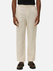 Les Deux Striped Pino Linen Pants Ivory Tan Lightweight Light Summer Bottoms Men’s Pant for Men Athens GA Georgia Kempt Menswear Store Near Me