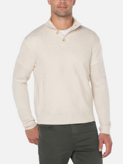 Liverpool Button Mock Neck Sweater Cream Men’s Sweater Acrylic LS Long Sleeve Top for Men Athens GA Georgia Kempt Menswear Store Near Me