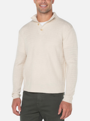 Liverpool Button Mock Neck Sweater - Cream
