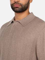 Liverpool Sweater Polo Taupe Knit SS Short Sleeve Men’s Top for Men Athens GA Georgia Kempt Menswear Store Near Me