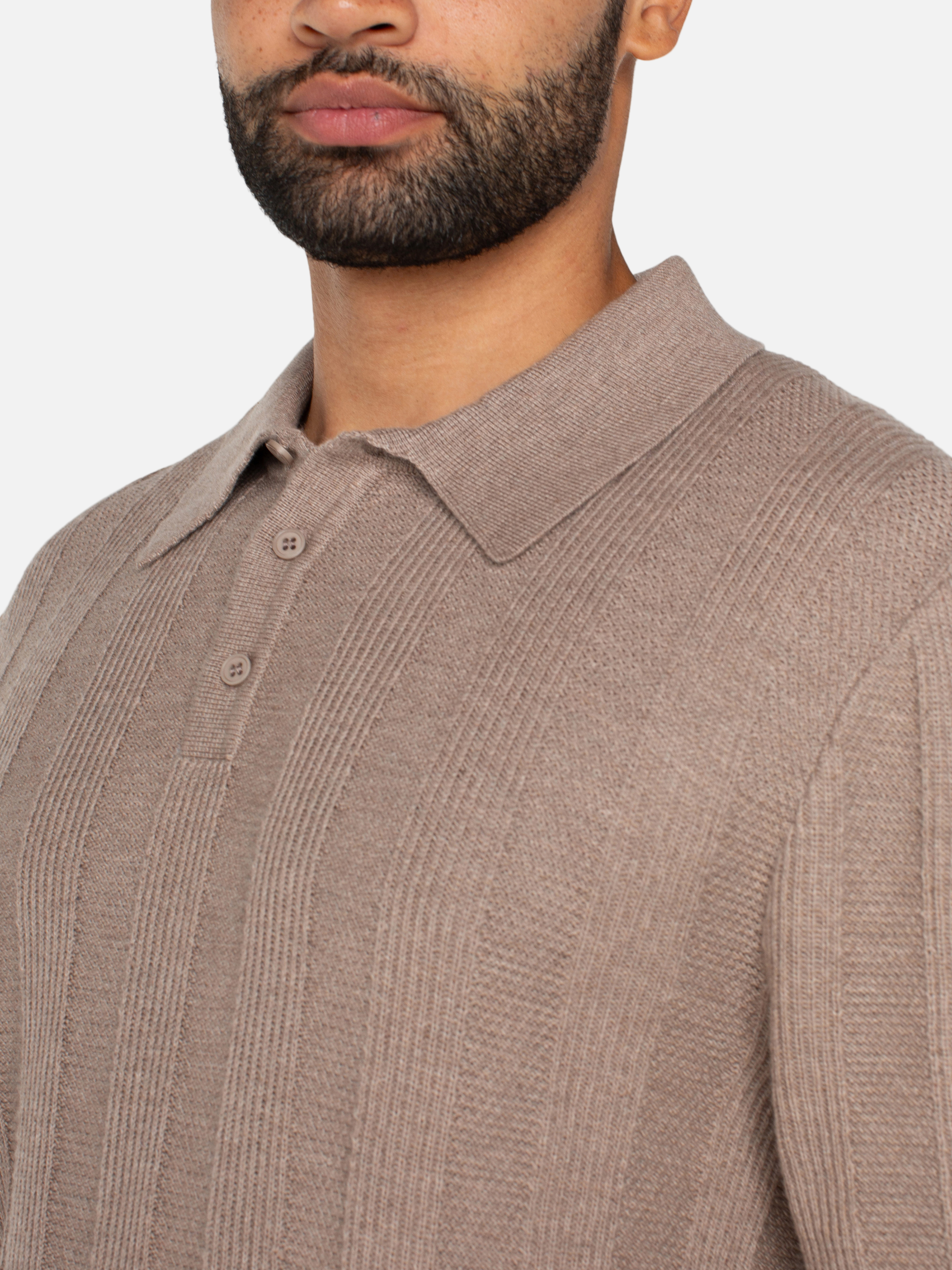 Liverpool Sweater Polo Taupe Knit SS Short Sleeve Men’s Top for Men Athens GA Georgia Kempt Menswear Store Near Me