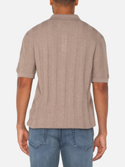 Liverpool Sweater Polo Taupe Knit SS Short Sleeve Men’s Top for Men Athens GA Georgia Kempt Menswear Store Near Me