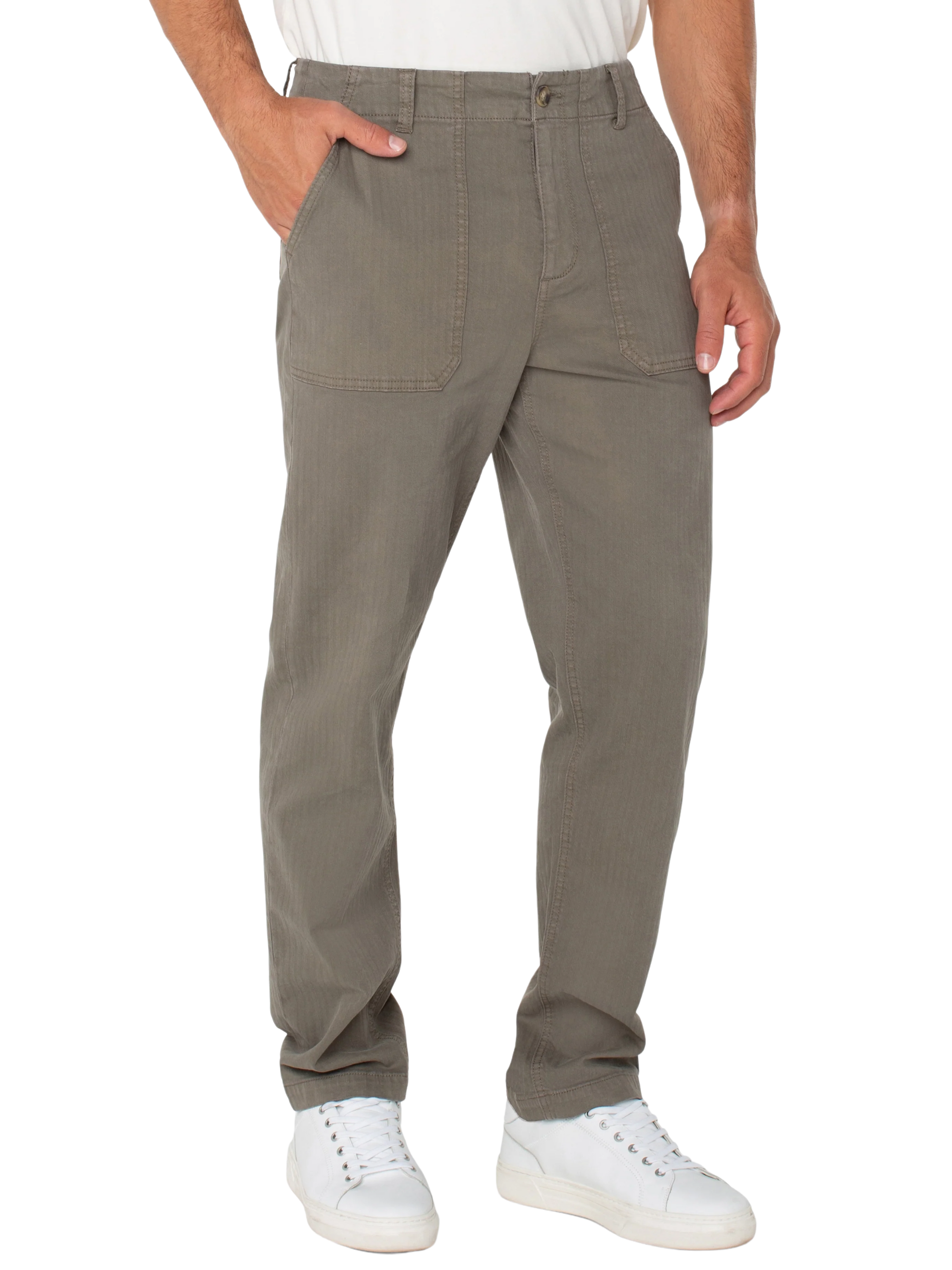 Liverpool Mens Utility Straight Leg Workwear Pant Pewter Green Kempt Mens Shop Athens Georgia