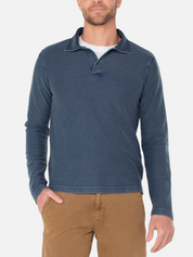 Liverpool LA Men’s Tops for Men Knit Knitted Polo Shirt LS Long Sleeve Midnight Blue Gray Athens GA Georgia Kempt Menswear Store Near Me