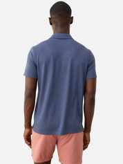 Marine Layer Air Pocket Polo Shirt Vintage Indigo SS Short Sleeve Collared Men’s Tops for Men Athens GA Georgia Menswear Store Near Me