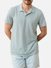 Marine Layer Air Polo Grey Mist Men's SS Short Sleeve Collared Shirt For Men Spring Summer Athens GA Georgia Kempt Menswear Store Near Me