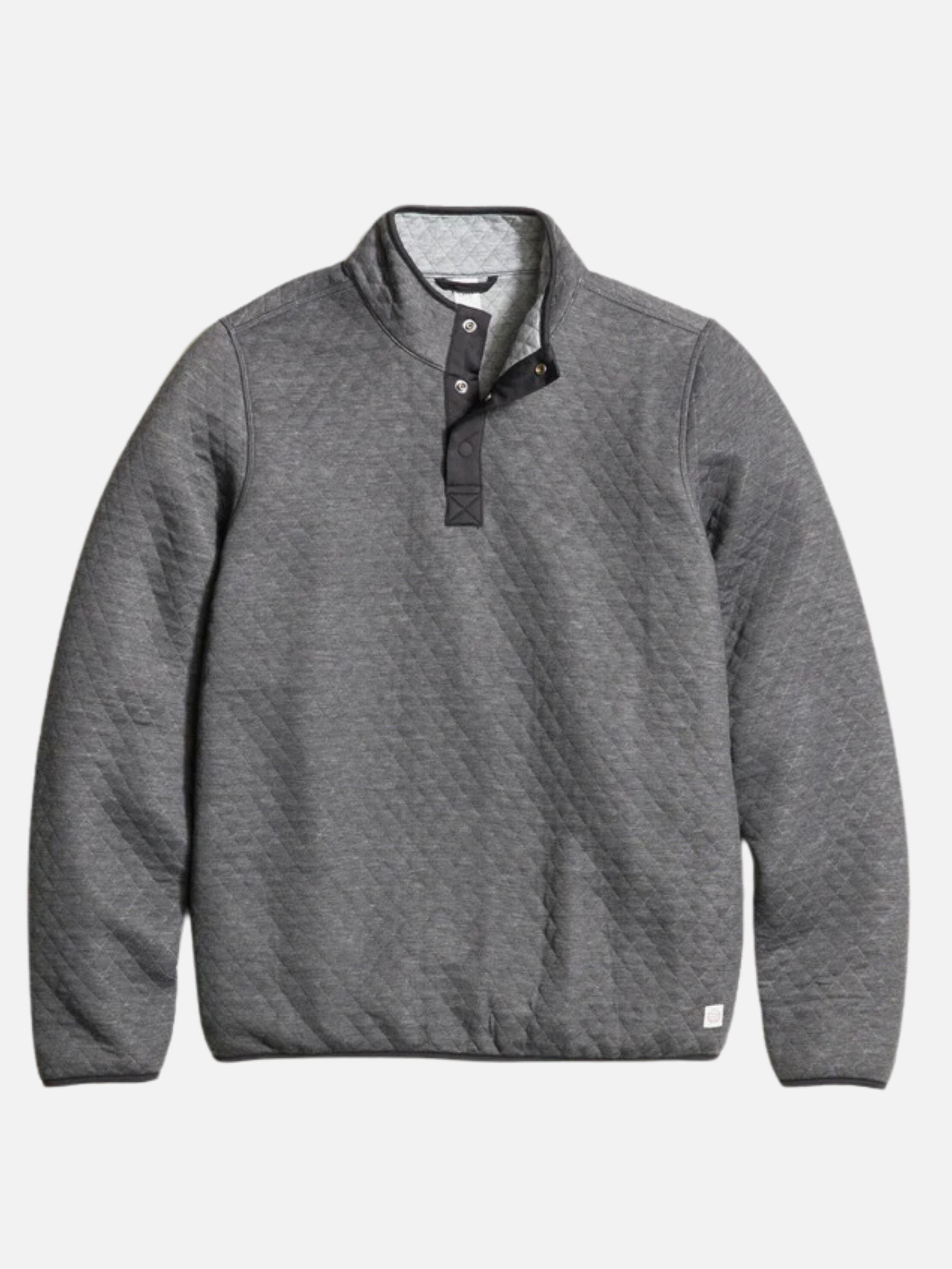 Marine Layer Corbet Reversible Pullover Charcoal Mid Heather Gray Soft Quilted Quarter Zip Outerwear Layering Athens GA Georgia Kempt Menswear Store Near Me