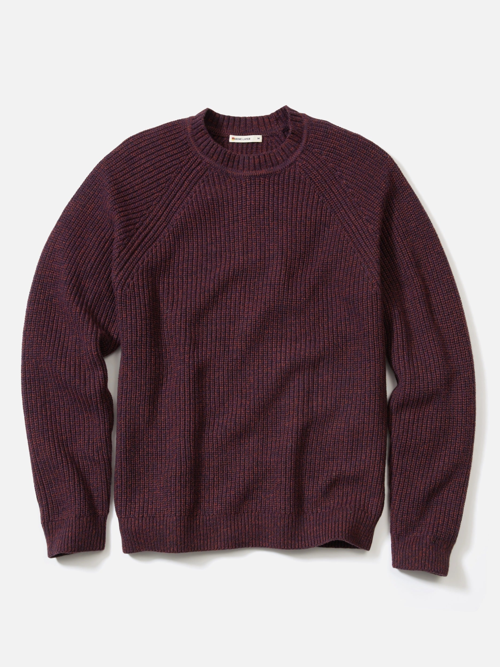 Marine Layer Inverness Crew Sweater LS Long Sleeve Fall Winter Tops for Men Men’s Shirts Knit Knitwear Athens GA Georgia Kempt Menswear Store Near Me Sangria Veneer