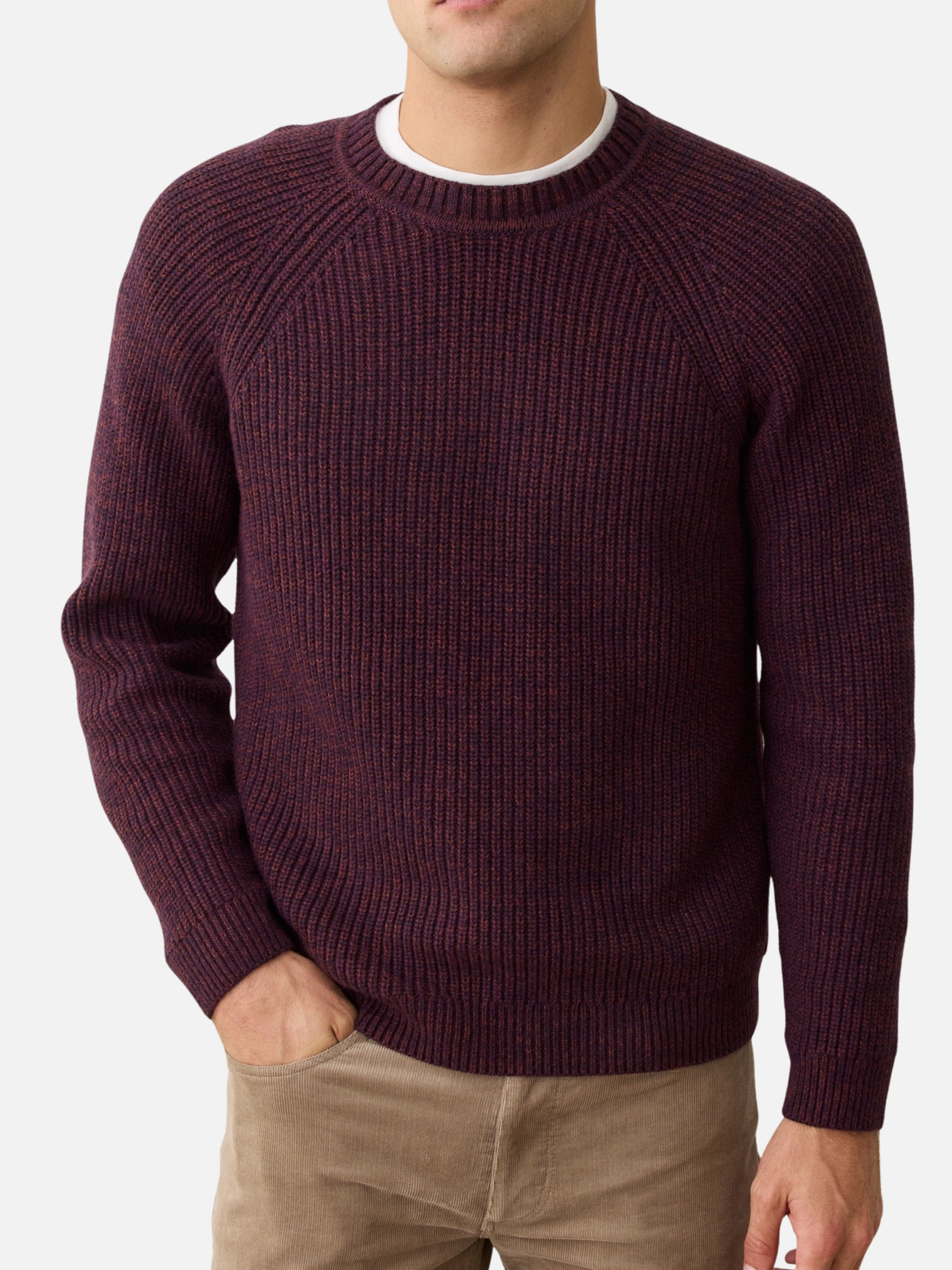 Marine Layer Inverness Crew Sweater LS Long Sleeve Fall Winter Tops for Men Men’s Shirts Knit Knitwear Athens GA Georgia Kempt Menswear Store Near Me Sangria Veneer