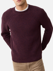 Marine Layer Inverness Crew Sweater LS Long Sleeve Fall Winter Tops for Men Men’s Shirts Knit Knitwear Athens GA Georgia Kempt Menswear Store Near Me Sangria Veneer