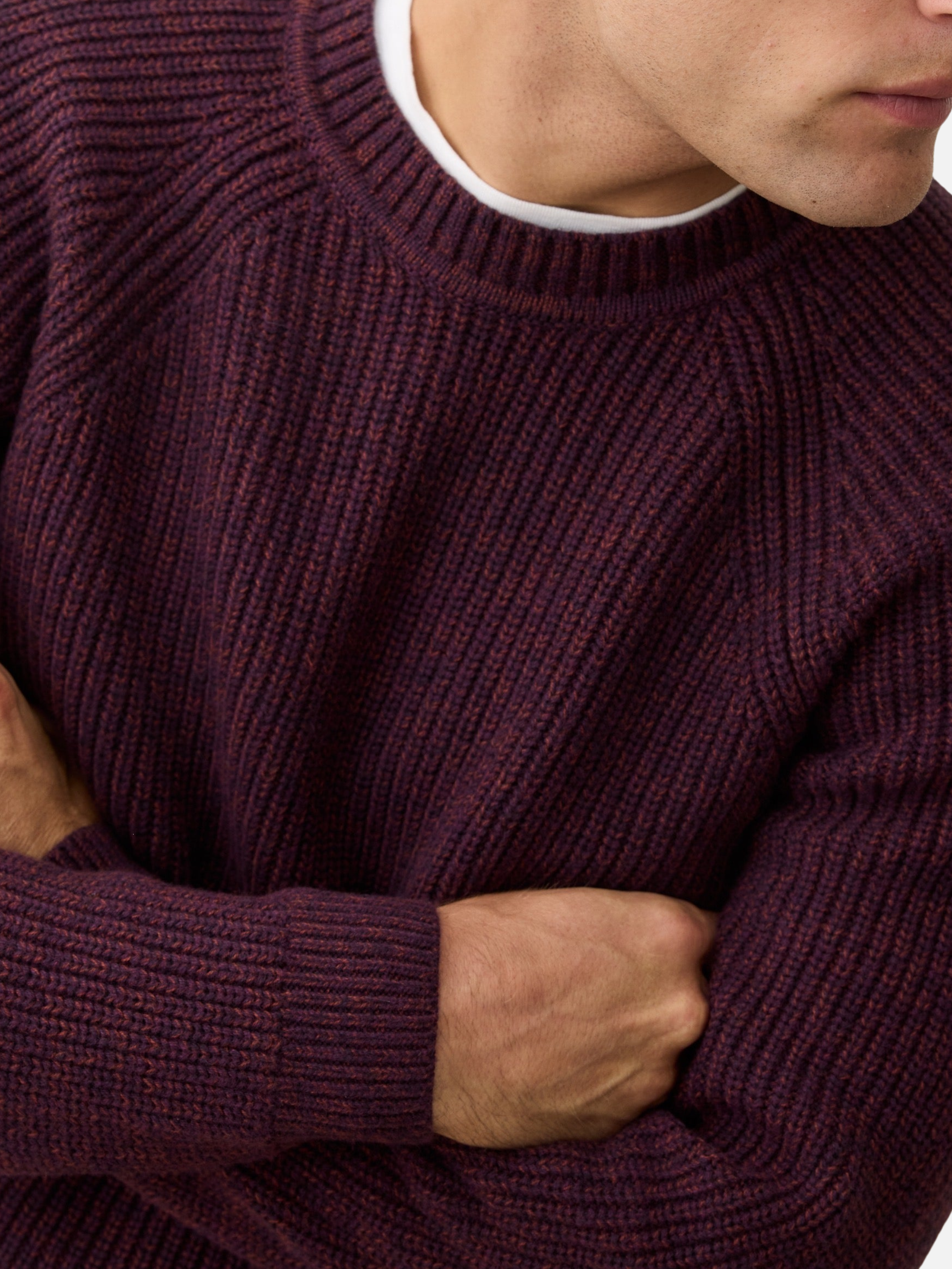 Marine Layer Inverness Crew Sweater LS Long Sleeve Fall Winter Tops for Men Men’s Shirts Knit Knitwear Athens GA Georgia Kempt Menswear Store Near Me Sangria Veneer