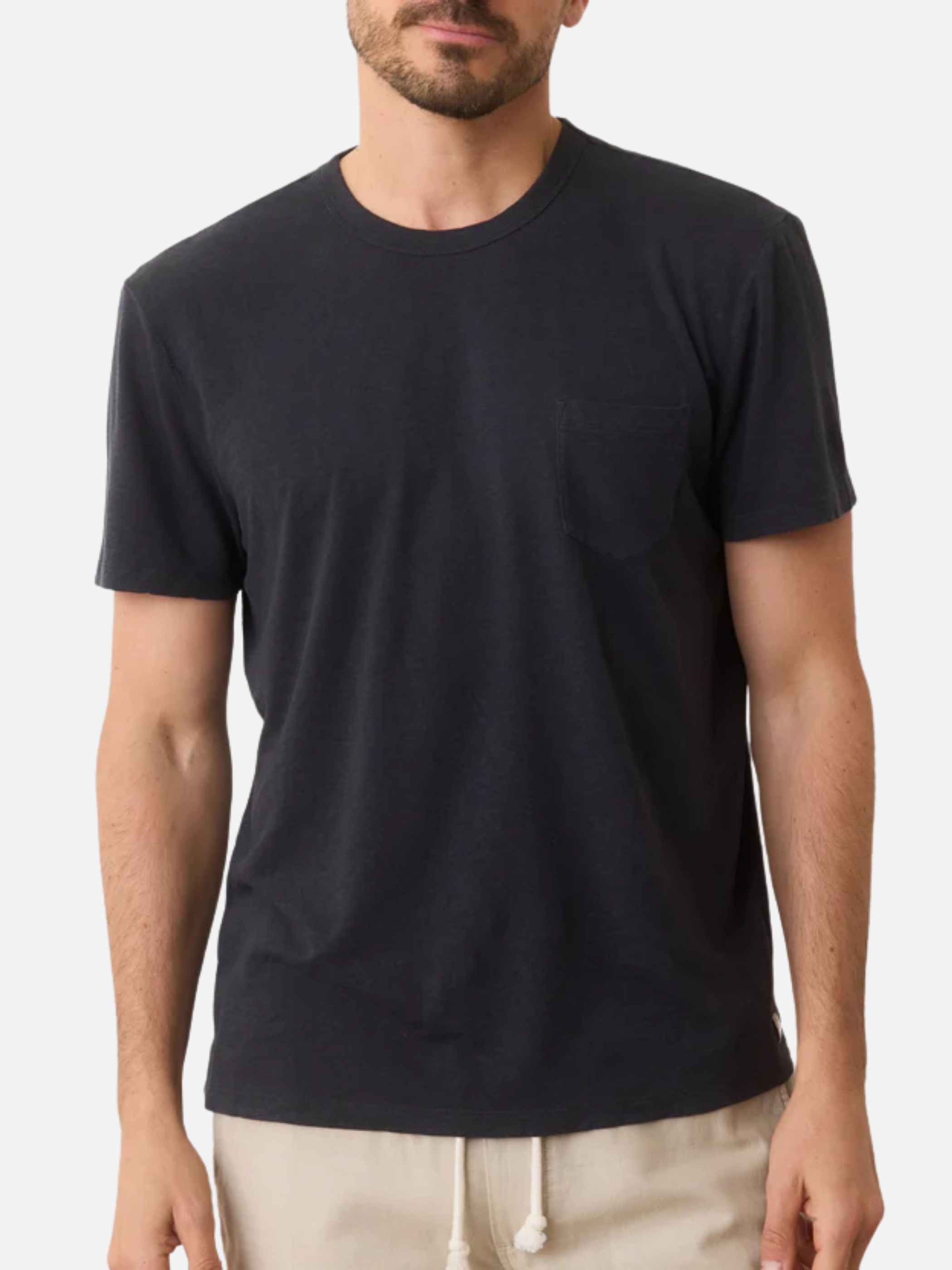 Marine Layer Relaxed Hemp Cotton Plain Simple Tee Faded Black Men’s Staple Closet T-Shirt Tops for Men Athens GA Georgia Kempt Menswear Store Near Me