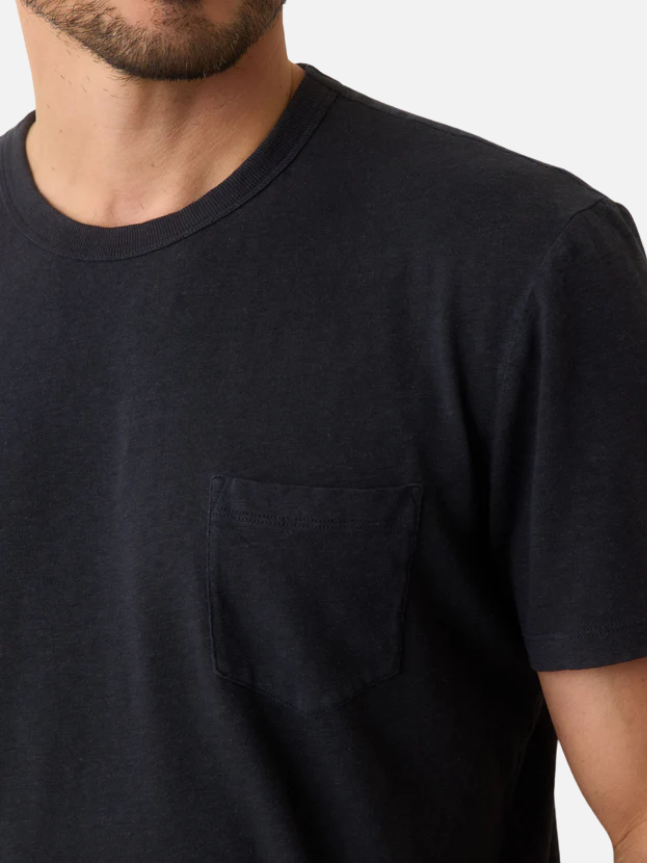 Marine Layer Relaxed Hemp Cotton Plain Simple Tee Faded Black Men’s Staple Closet T-Shirt Tops for Men Athens GA Georgia Kempt Menswear Store Near Me