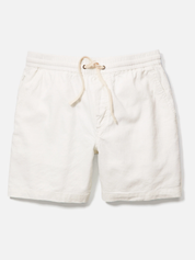 Marine Layer Saturday Beach Short White Men's 6" Six Inch Elastic Drawstring Waistband Casual Short For Men Athens GA Georgia Kempt Menswear Store Near Me