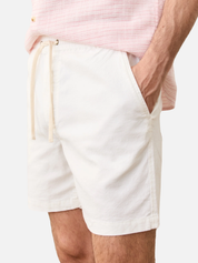Marine Layer Saturday Beach Short White Men's 6" Six Inch Elastic Drawstring Waistband Casual Short For Men Athens GA Georgia Kempt Menswear Store Near Me