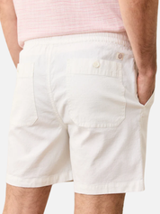 Marine Layer Saturday Beach Short White Men's 6" Six Inch Elastic Drawstring Waistband Casual Short For Men Athens GA Georgia Kempt Menswear Store Near Me
