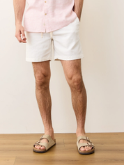 Marine Layer Saturday Beach Short White Men's 6" Six Inch Elastic Drawstring Waistband Casual Short For Men Athens GA Georgia Kempt Menswear Store Near Me