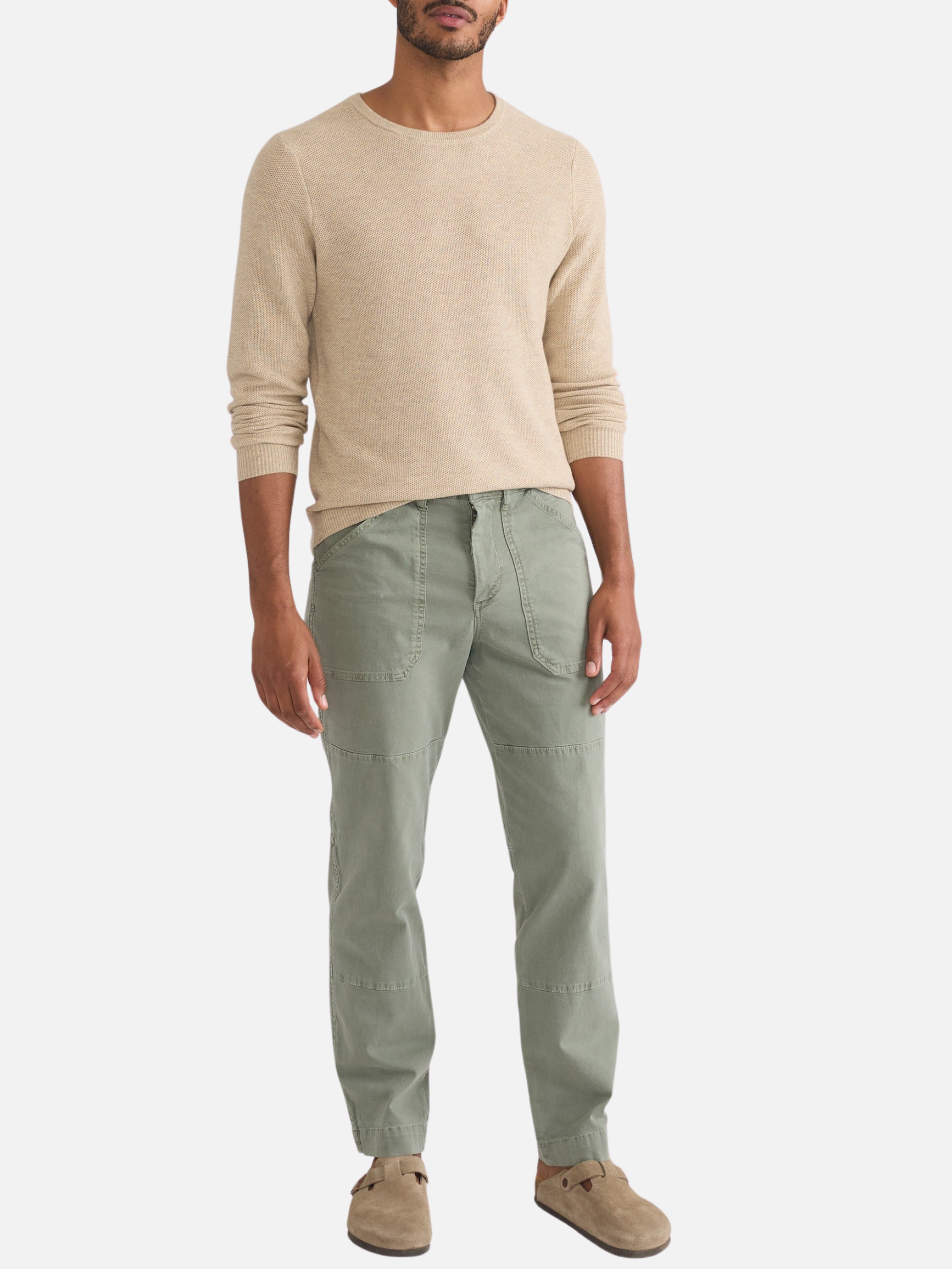 Marine Layer Merino Wool Blend Sweater Tee Driftwood Cream LS Long Sleeve Men’s Tops Athens GA Georgia Kempt Menswear Store Near Me