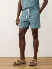 Marine Layer Towel Terry 6” Inch Short North Atlantic Blue Terrycloth Textured Beach Shorts for Men Men’s Bottoms Spring Summer Drawstring Elastic Waistband Athens GA Georgia Kempt Menswear Store Near Me