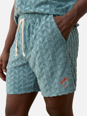 Marine Layer Towel Terry 6” Inch Short North Atlantic Blue Terrycloth Textured Beach Shorts for Men Men’s Bottoms Spring Summer Drawstring Elastic Waistband Athens GA Georgia Kempt Menswear Store Near Me